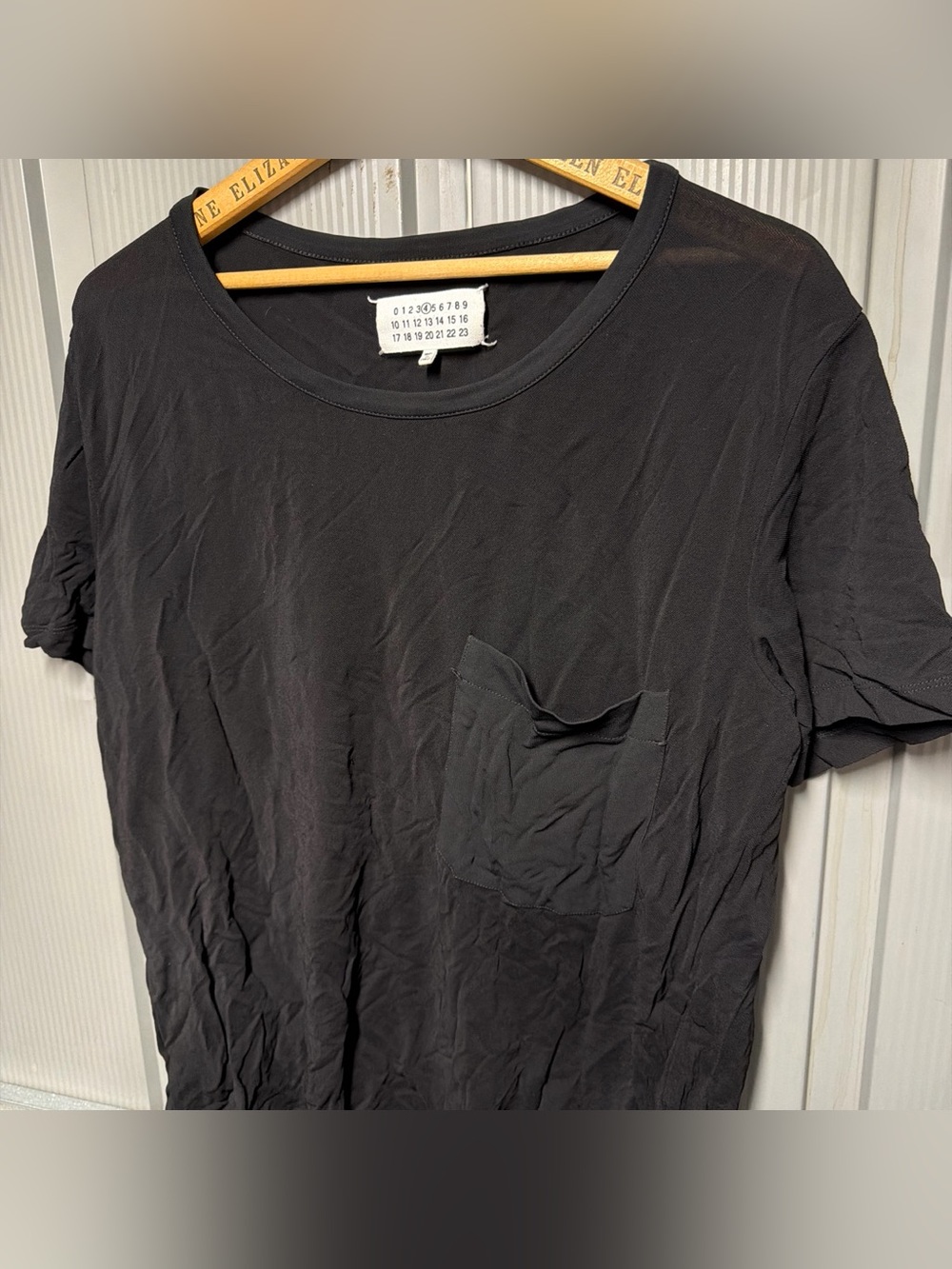 Maison Martin Margiela Oversized Black Short Sleeve Pocket Tee - Picture 2 of 6